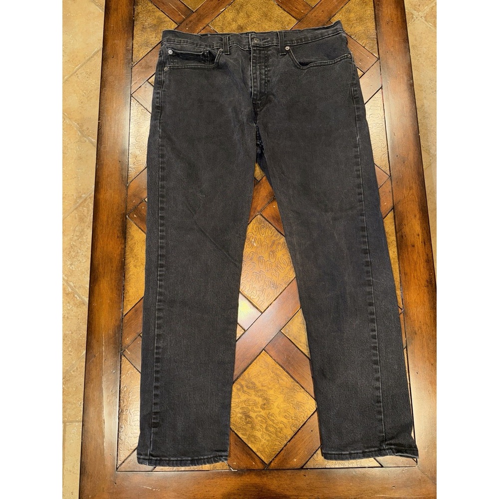 Levi's 502 Men's Tapered Leg Black Denim Jeans Size 34x28 Dark Wash C7
